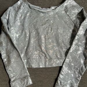 Metallic cropped sweatshirt